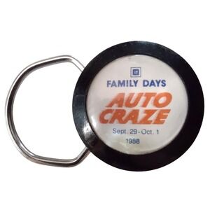 Vintage GM Family Days Auto Craze Keychain Ypsilanti Operations‎ 1988